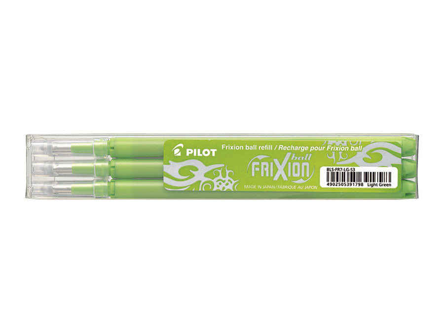 Pilot FriXion BLS-FR7 Rollerpatrone – Hellgrün, 0,7 mm, für FriXion Ball, FriXion Slim, FriXion Clicker