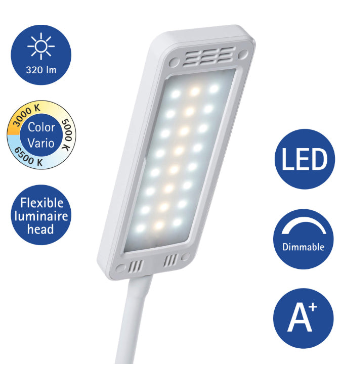 MAUL LED-Tischleuchte Pearly Colour Vario – 3-stufig dimmbar, Touchfeld – 3000–6500 K – 616 lm 5 W