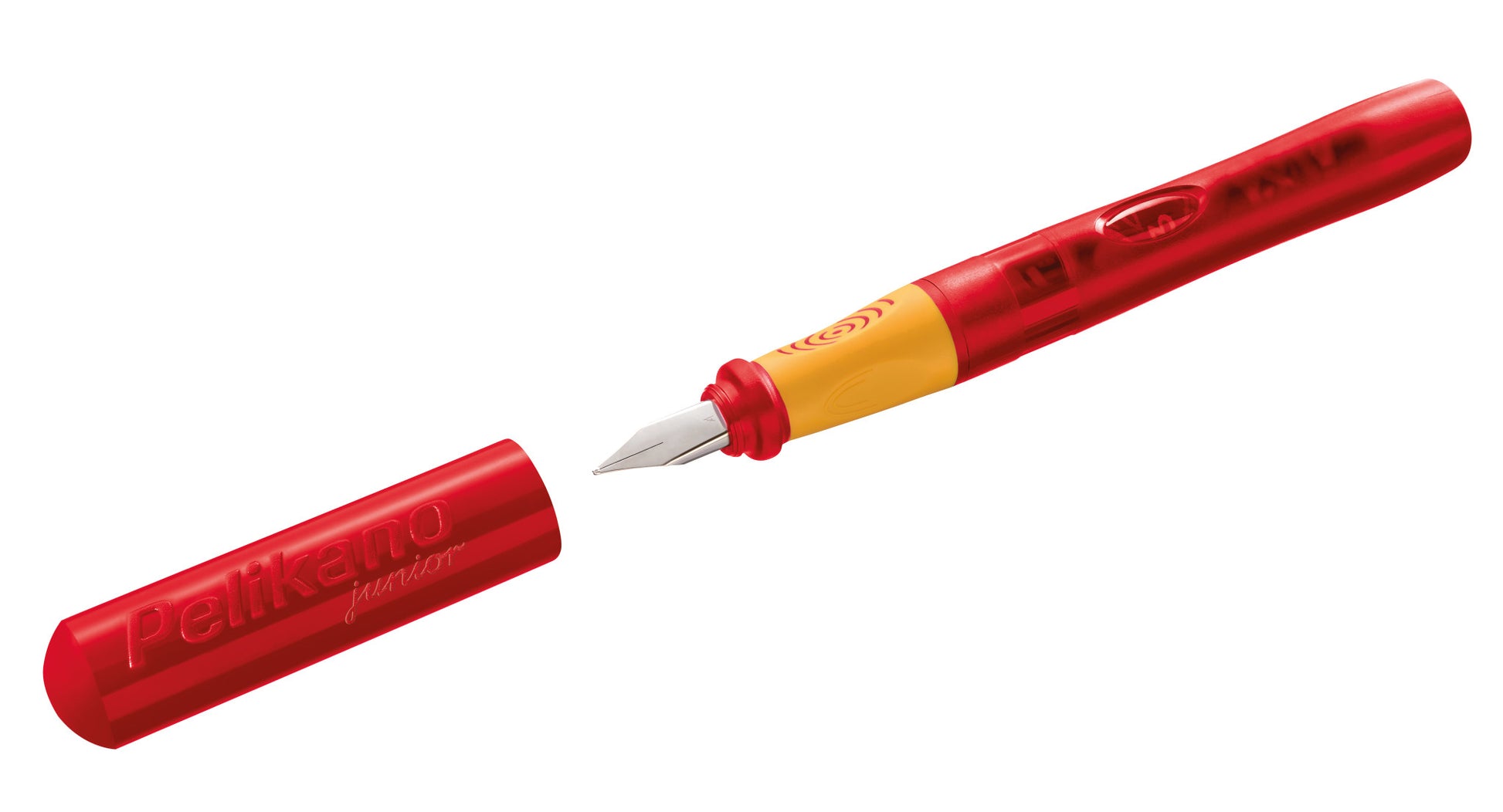 Pelikano junior – L Feder – für Linkshänder – rot, blau – Patronen