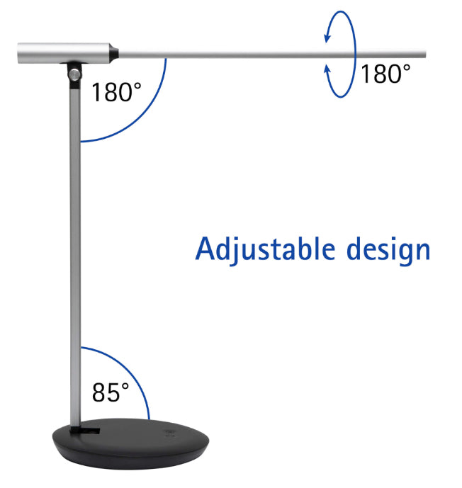 MAUL Tischleuchte Rubia – 42,5 × 37,5 cm, 340 lm, 3000–5700 K, dimmbar, USB, Touch, schwarz/silber