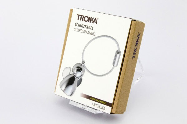 TROIKA Schlüsselanhänger Angelina Engel – Silber, 27 × 20 mm