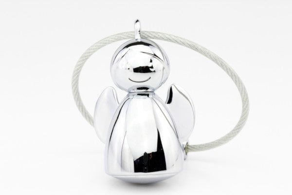 TROIKA Schlüsselanhänger Angelina Engel – Silber, 27 × 20 mm