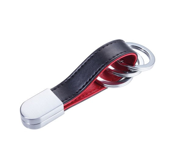 TROIKA Schlüsselanhänger – Schwarz/Rot, 17 × 10 mm