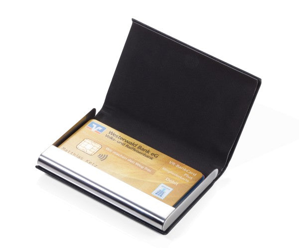TROIKA Kartenetui Marble Safe – RFID-Schutz – 95×14×64 mm – Kunstleder – Schwarz