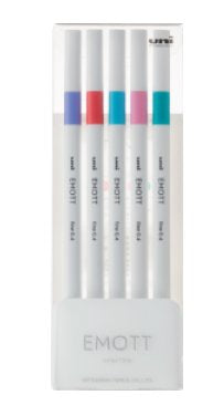 Uni-Ball Emott Fineliner – 5 Stk., 0,4 mm, sortiert