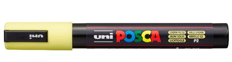 Uni-Ball POSCA PC-5M Permanentmarker – Pinselspitze 1,8–2,5 mm – Gelb