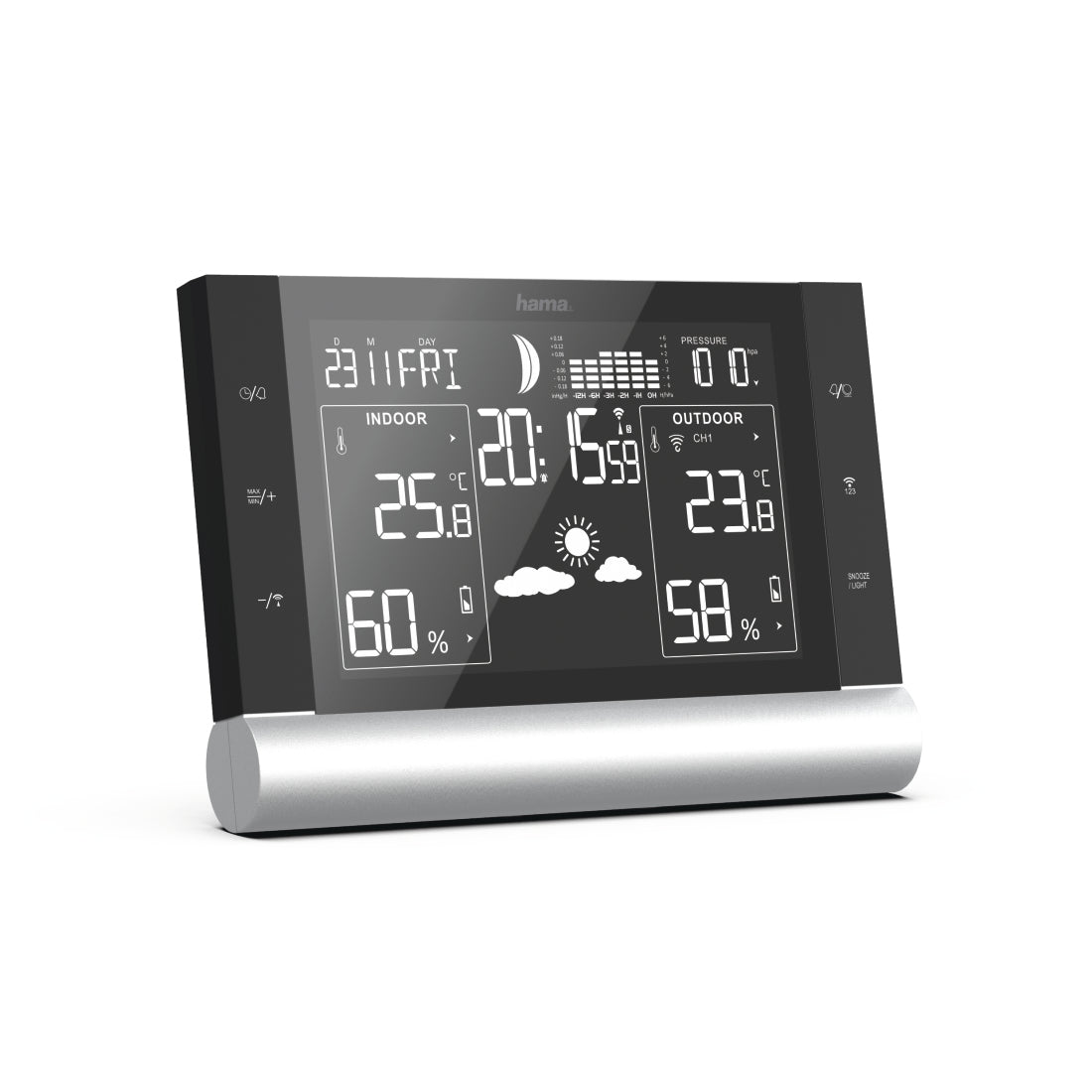 Hama Black Line plus Temperatur-/Feuchtesensor – Innen/Aussen
