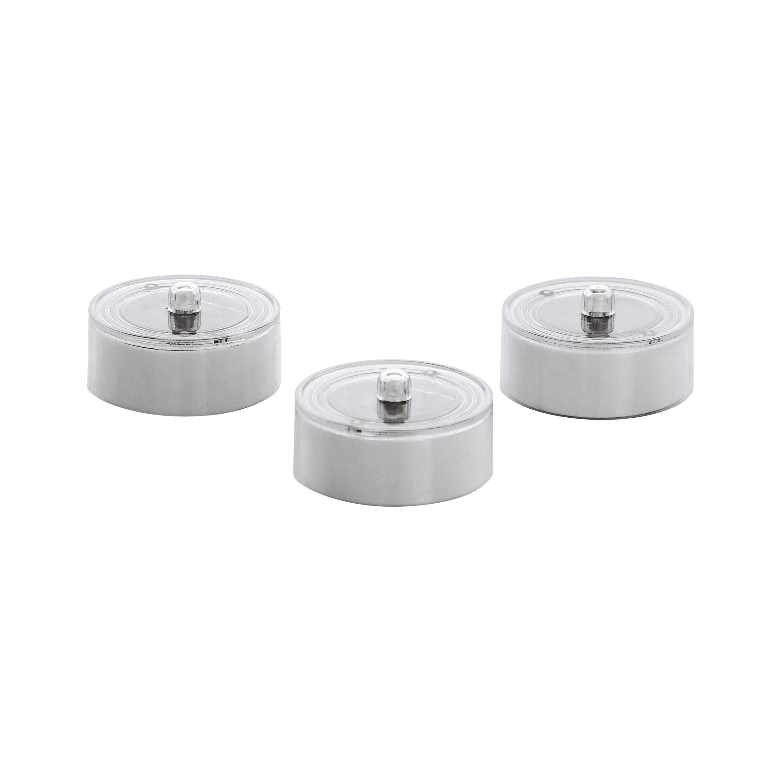 EGLO LED-Teelicht 3er-Set – Ø 5 cm – Warmweiss – Akku & Solar – Weiss – Kunststoff