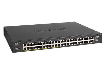 NETGEAR GS348PP – Switch – 48×GbE, 24×PoE+ 380 W, 19" Rack, Schwarz