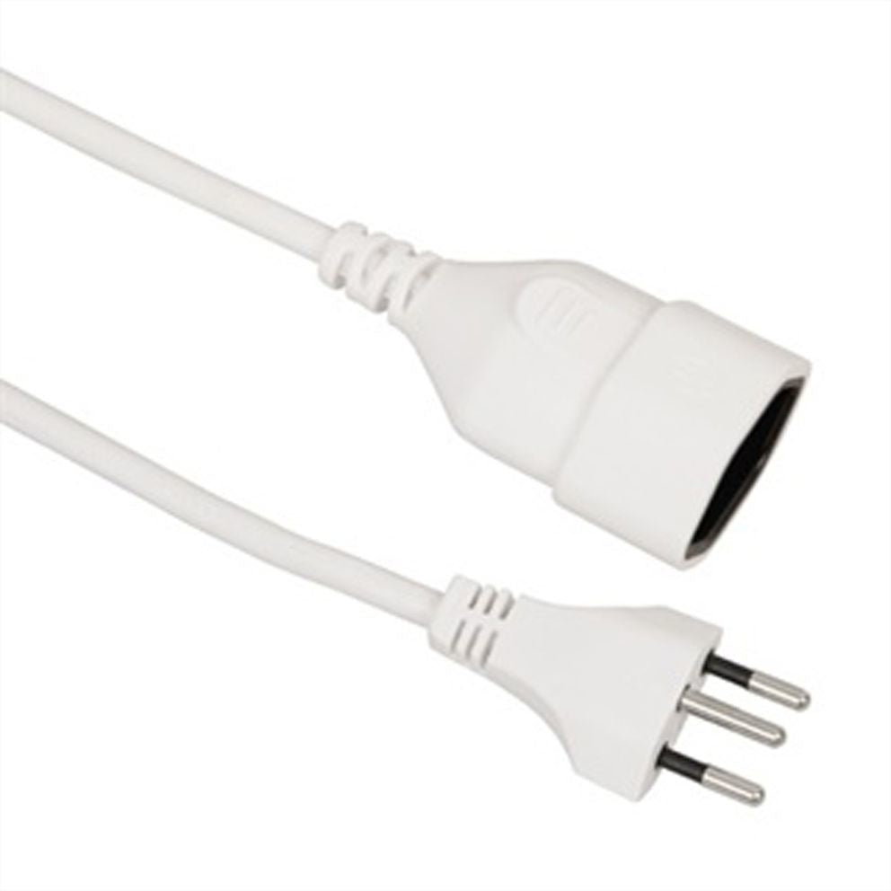 VALUE Verlängerungskabel – T12–T13, 5 m, 3×1,5 mm², weiss