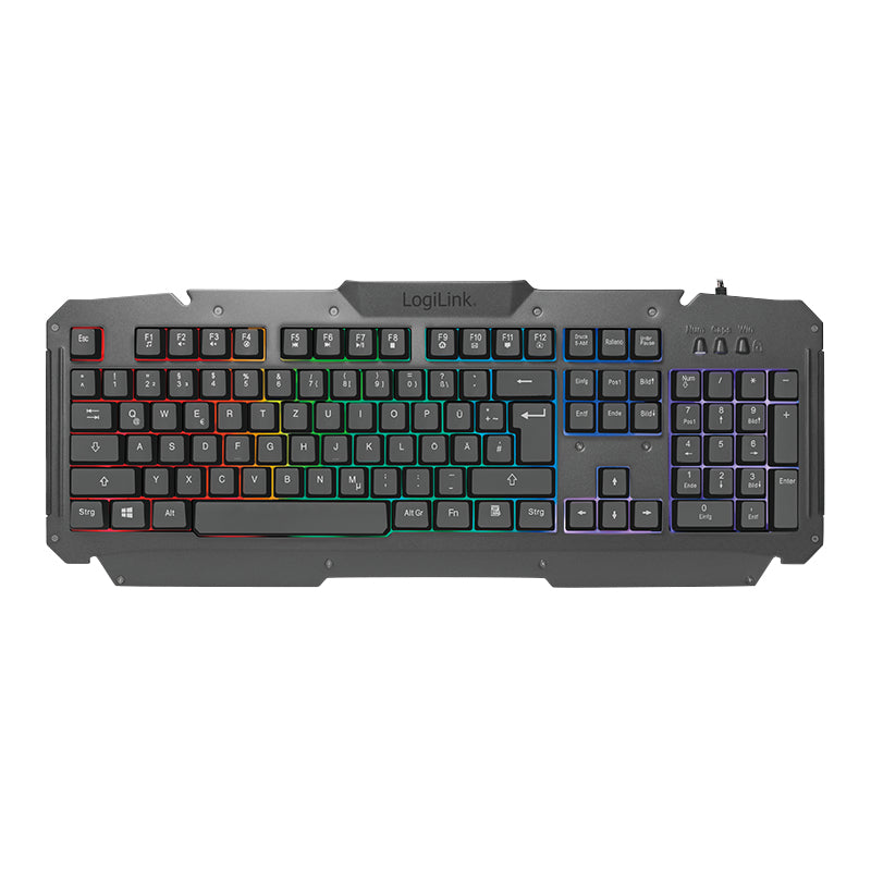 LogiLink Tastatur-Maus-Set – Membran, RGB, USB, QWERTY (US-INT), schwarz