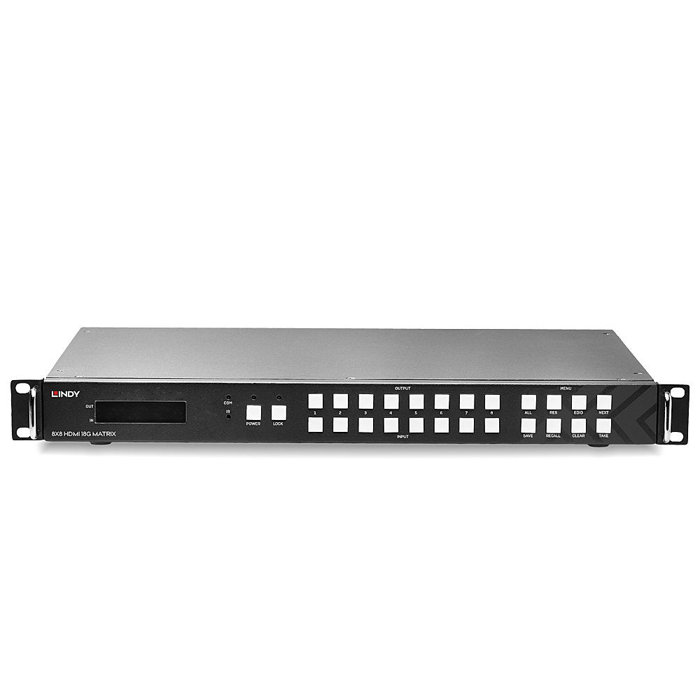 Lindy 38260 – HDMI Matrix, HDMI 2.0, Matrix 8×8, 4K@60 Hz, HDCP, Video Wall Scaling