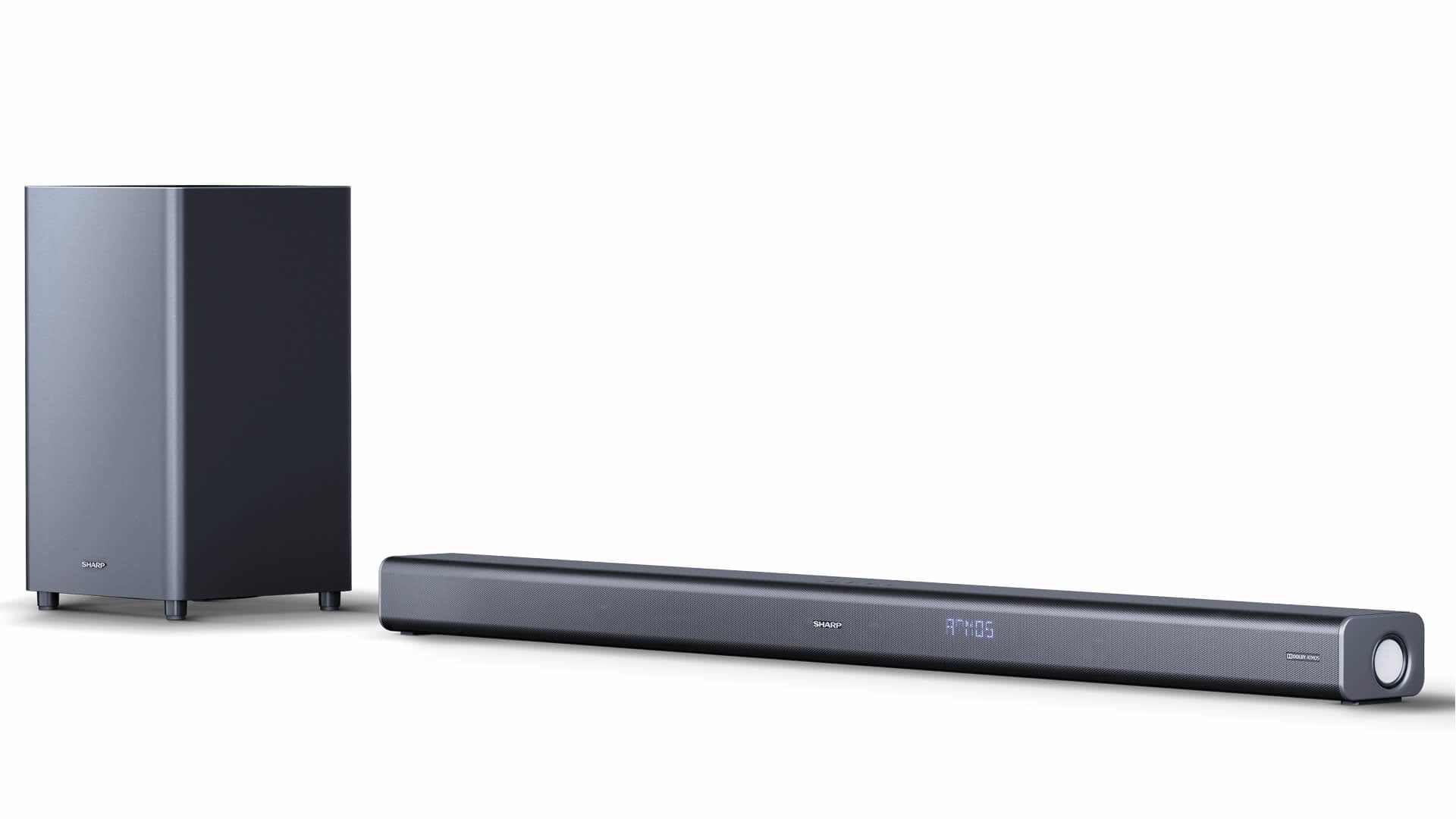 Sharp HT-SBW800 – Dolby Atmos Soundbar mit kabellosem Subwoofer – 5.1.2, 570 W, Schwarz
