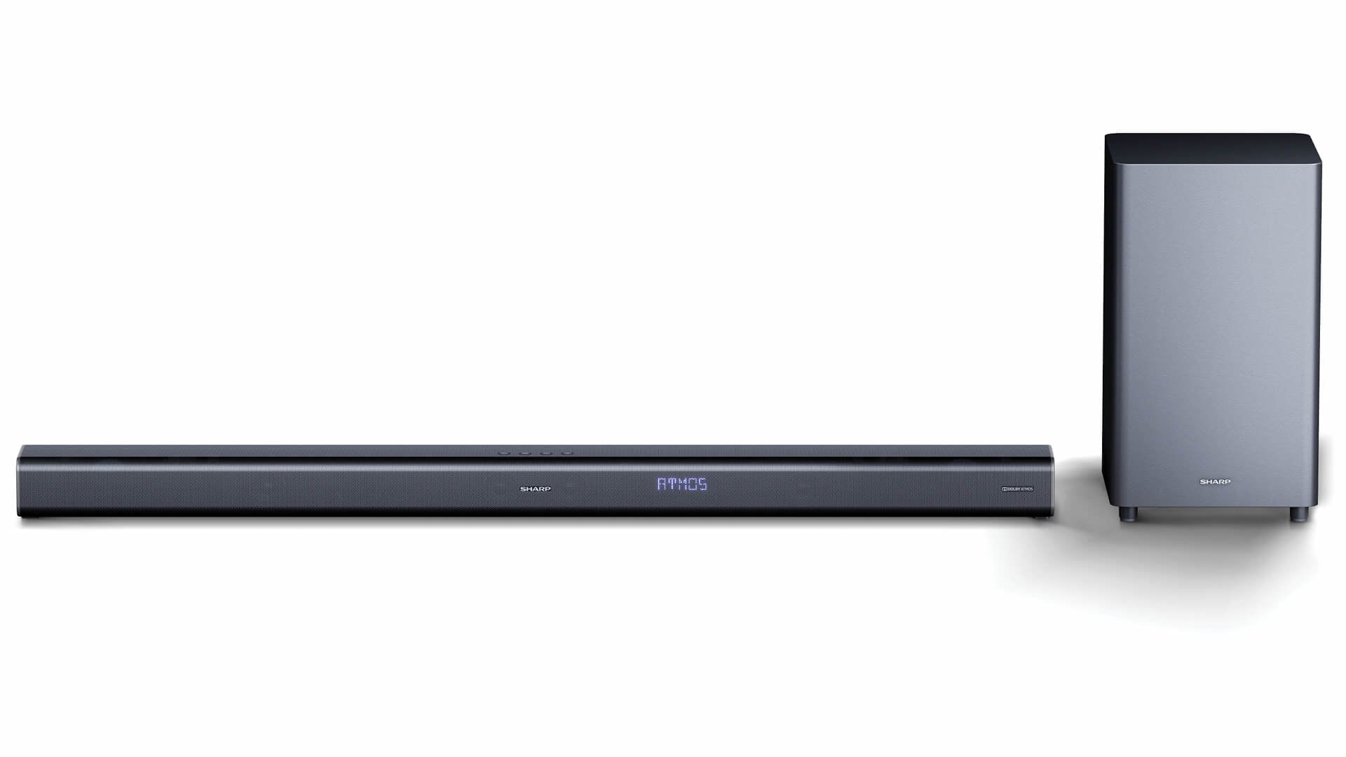 Sharp HT-SBW800 – Dolby Atmos Soundbar mit kabellosem Subwoofer – 5.1.2, 570 W, Schwarz