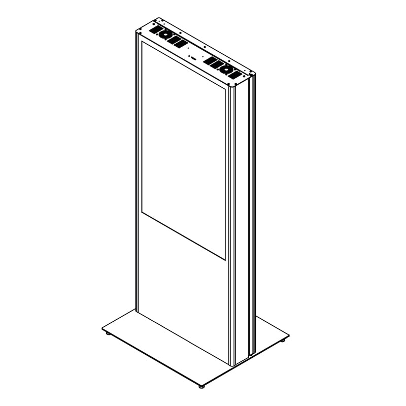 Hagor Digital Signage Stand für 49–55" Displays – zweiseitig, abschliessbar – Metall, Anthrazit