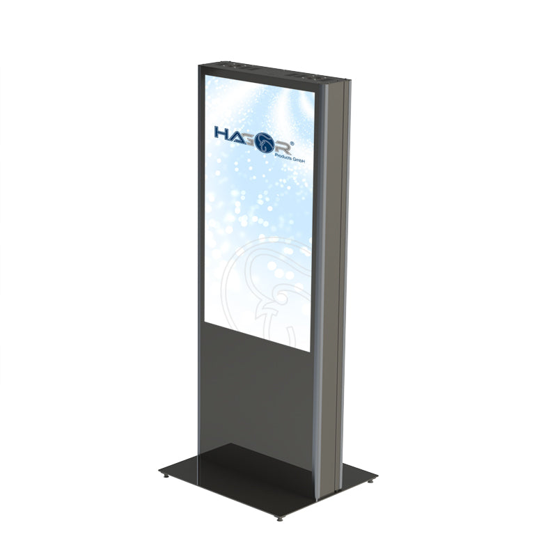 Hagor Digital Signage Stand für 49–55" Displays – zweiseitig, abschliessbar – Metall, Anthrazit
