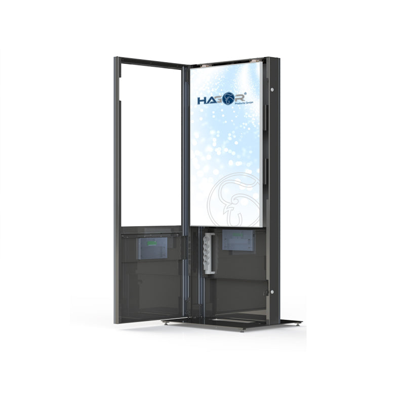 Hagor Digital Signage Stand für 49–55" Displays – zweiseitig, abschliessbar – Metall, Anthrazit