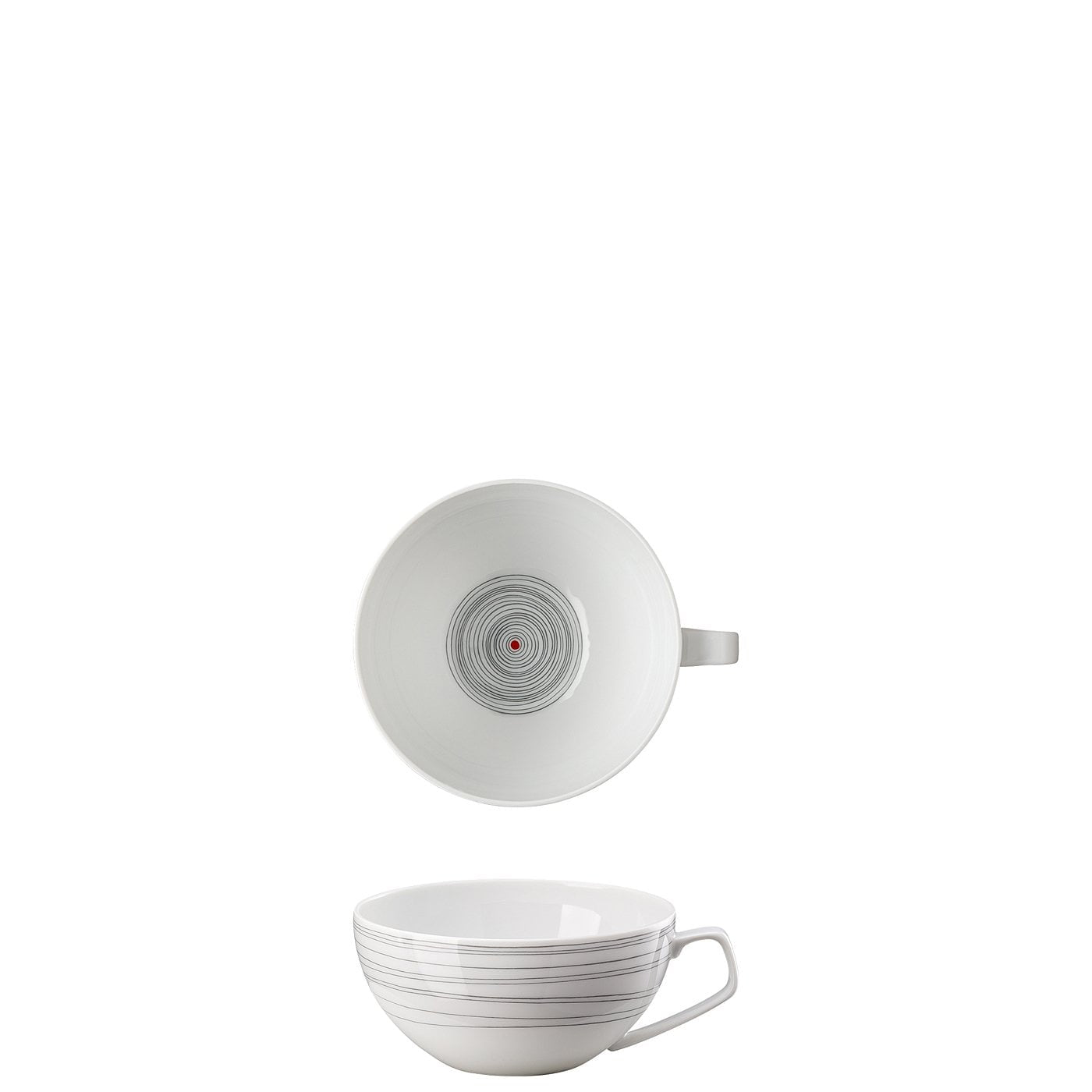 Rosenthal Teetasse TAC Stripes 2.0 – 240 ml, Ø 10,0 cm, Porzellan, Dunkelgrau