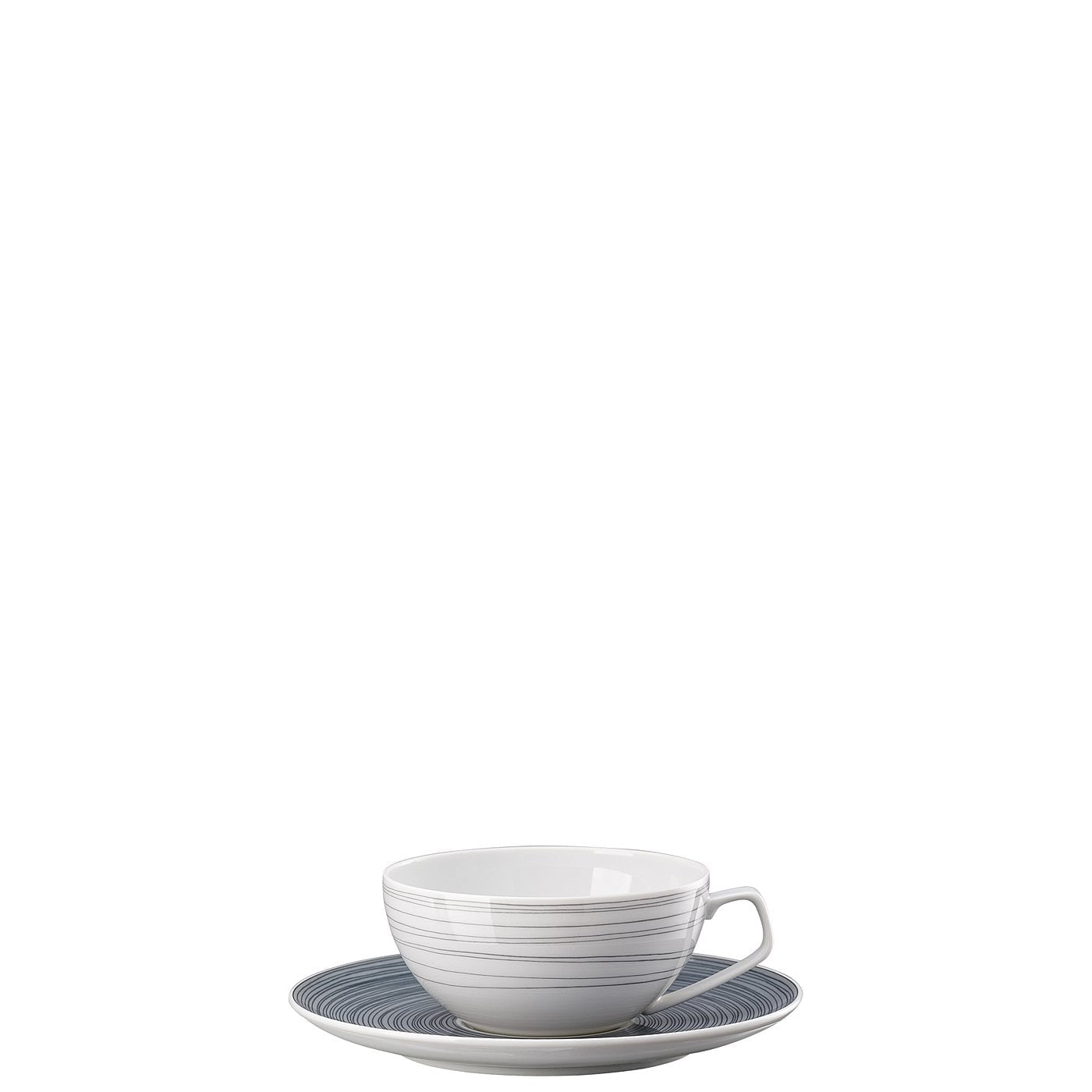 Rosenthal Teetasse TAC Stripes 2.0 – 240 ml, Ø 10,0 cm, Porzellan, Dunkelgrau