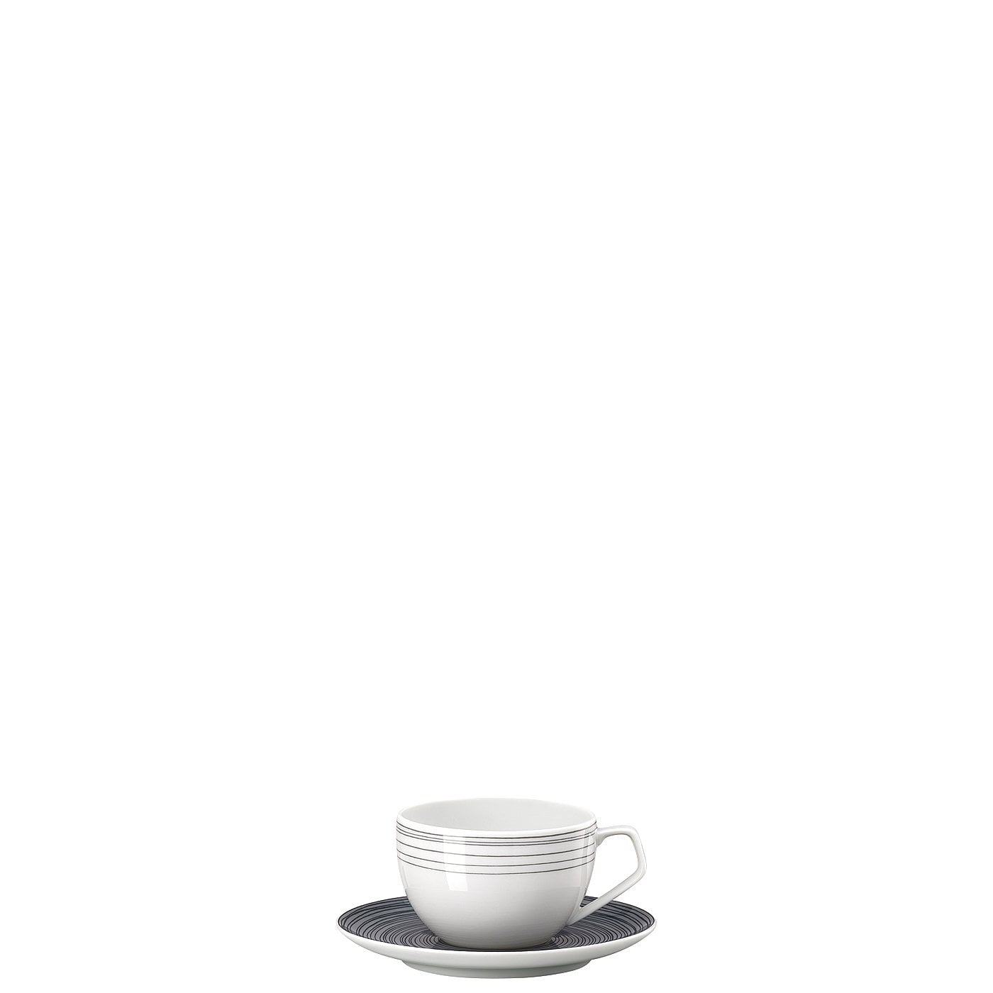 Rosenthal Espressotasse TAC Gropius – 6er Set, 120 ml, Ø 6,8 cm, Porzellan, Dunkelgrau, mit Henkel