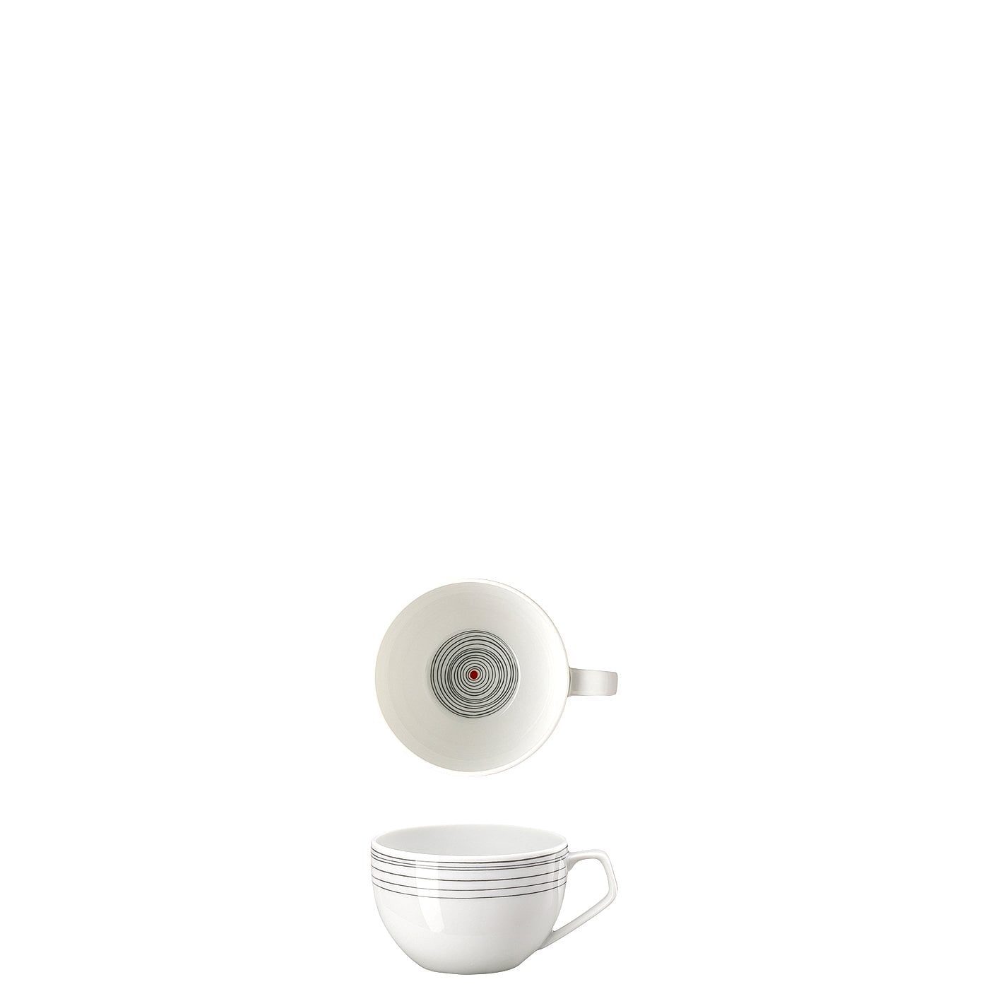 Rosenthal Espressotasse TAC Gropius – 6er Set, 120 ml, Ø 6,8 cm, Porzellan, Dunkelgrau, mit Henkel