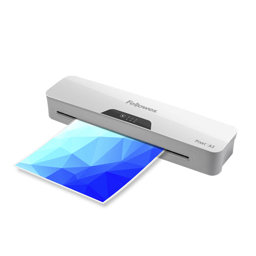 Fellowes PIXEL Laminiergerät A3 – 2-Rollen, 75–125 µm, Kaltlamination, Aufheizzeit 3 Min., Weiss