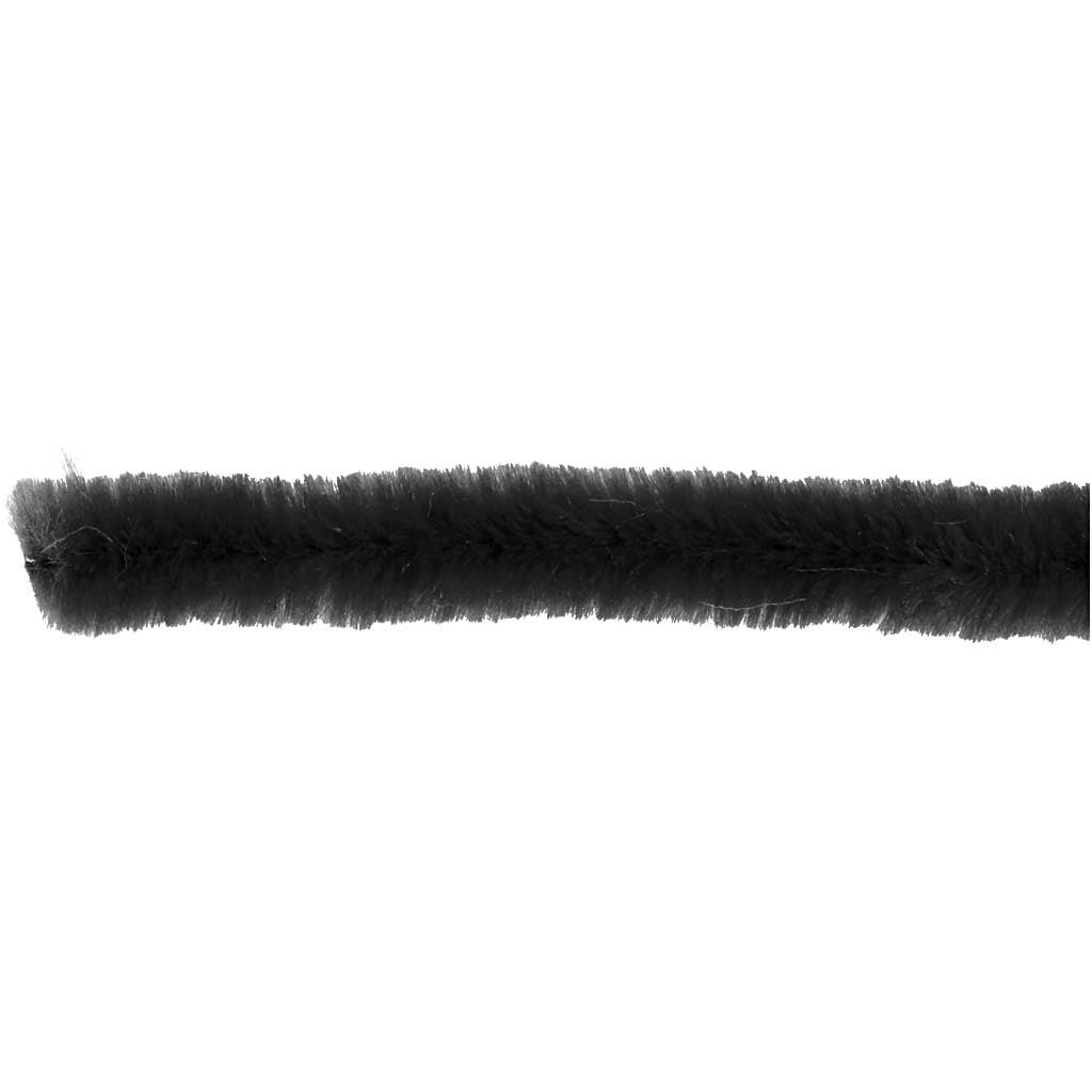 Creativ Company Chenilledraht, Nylon, Schwarz, Ø 6 mm × 30 cm, Set à 50