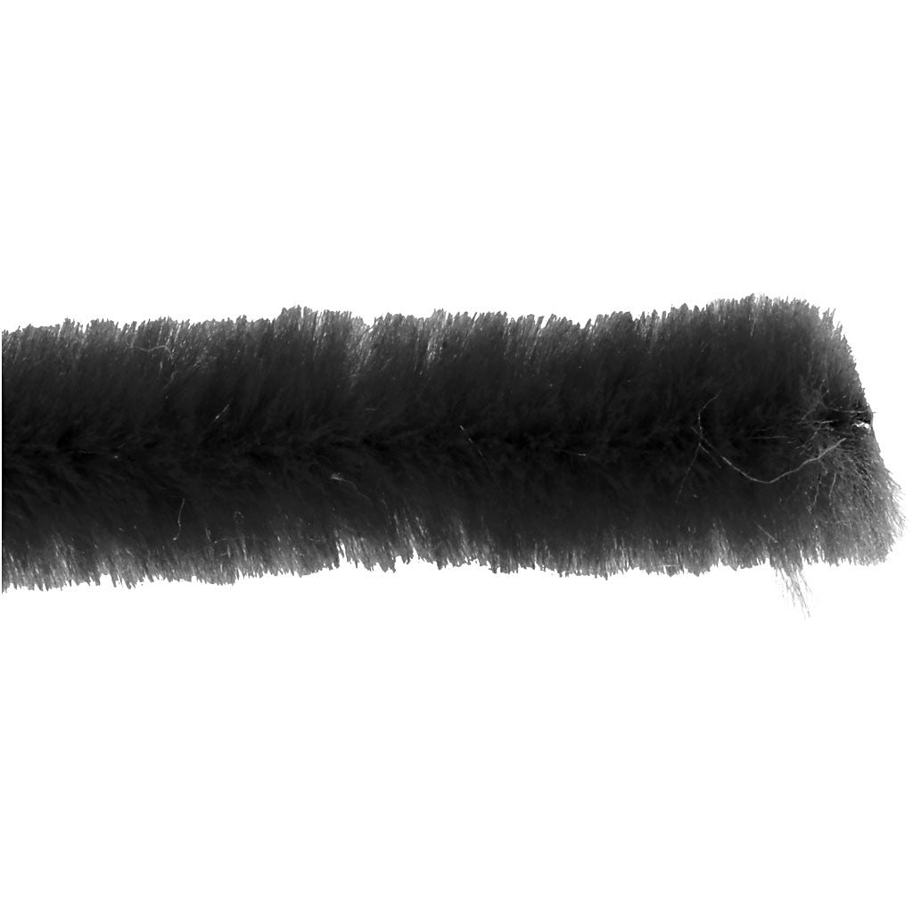 Creativ Company Chenilledraht, Nylon, Schwarz, Ø 6 mm × 30 cm, Set à 50
