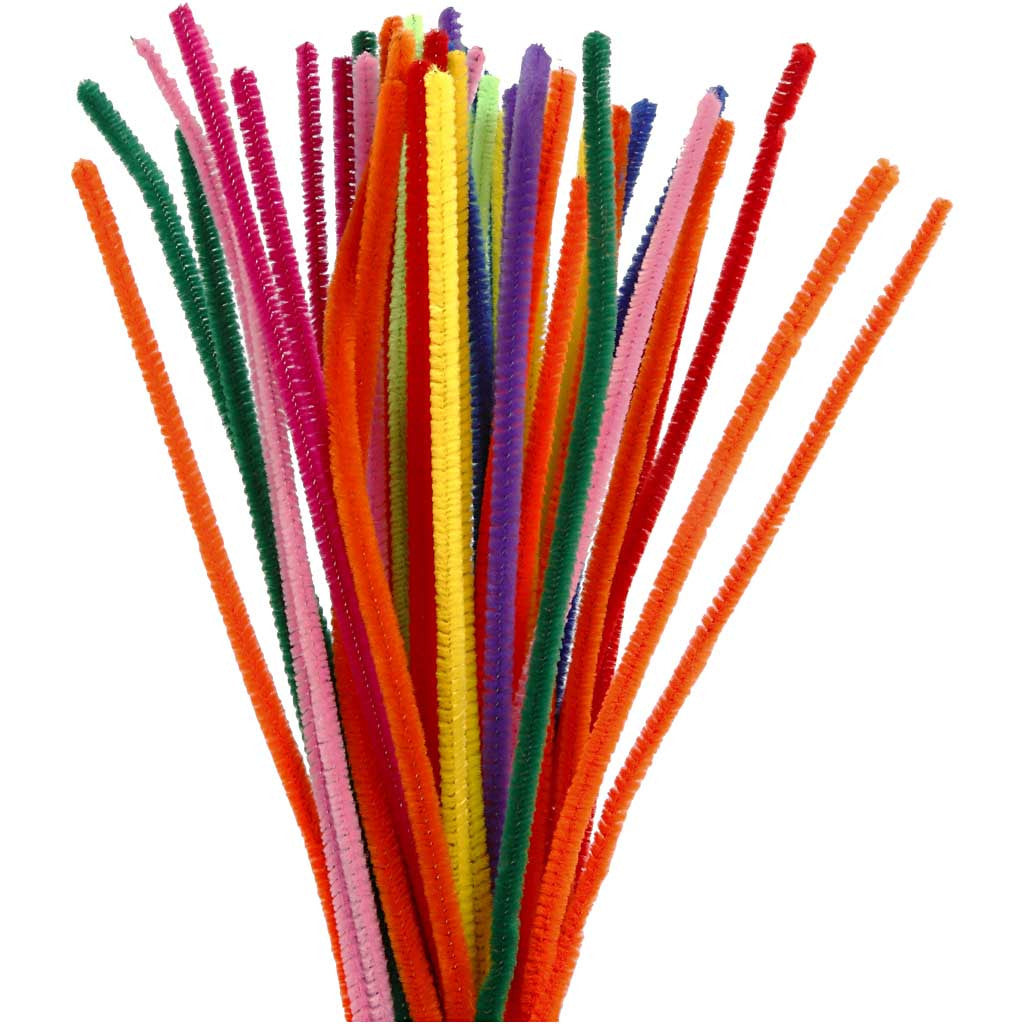 Creativ Company Chenilledraht, Nylon, Mehrfarbig, Ø 6 mm × 30 cm, 50 Stk.