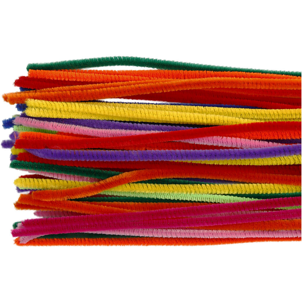 Creativ Company Chenilledraht, Nylon, Mehrfarbig, Ø 6 mm × 30 cm, 50 Stk.