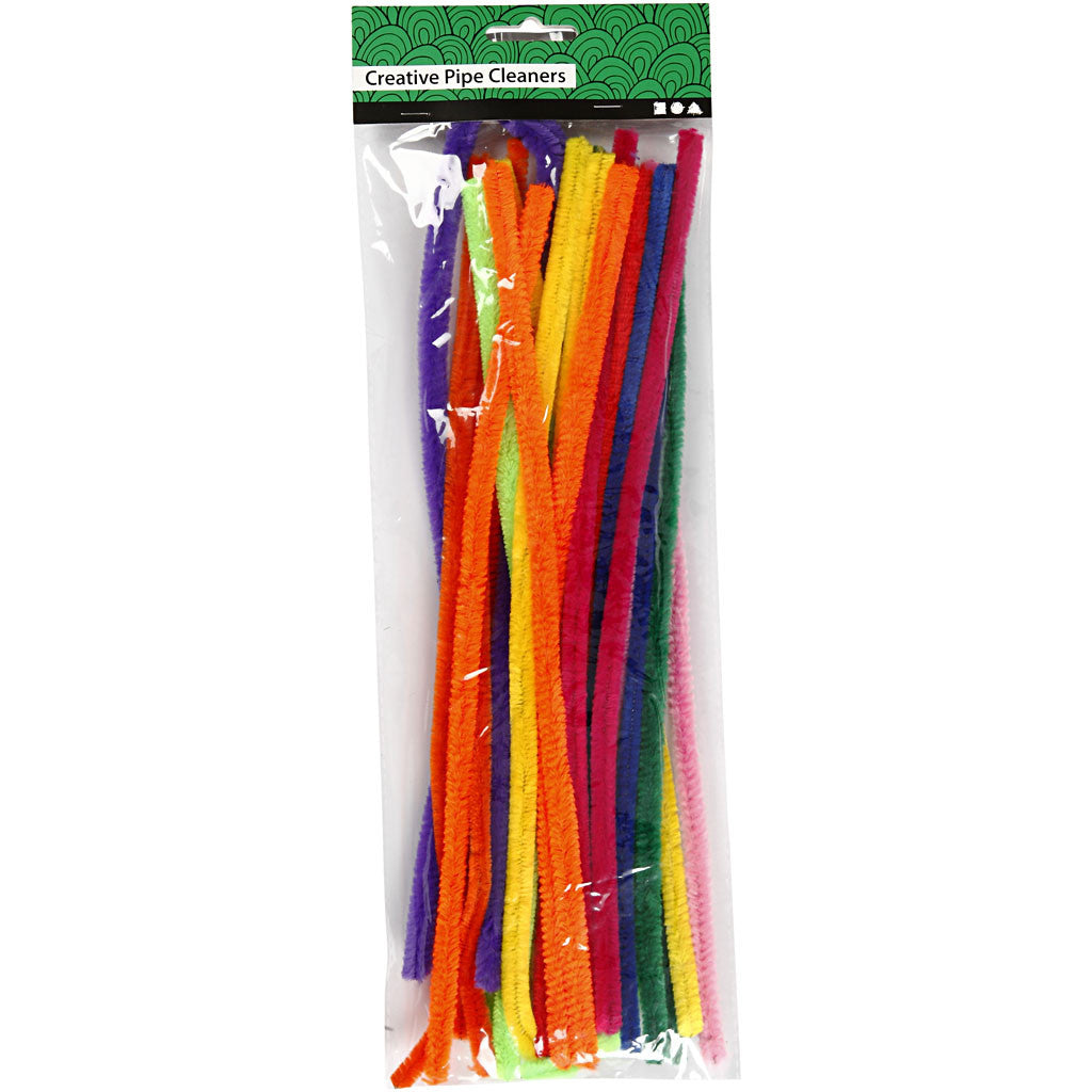 Creativ Company Chenilledraht, Nylon, Mehrfarbig, Ø 6 mm × 30 cm, 50 Stk.