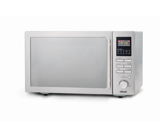Koenig Kombi-Mikrowelle B01105 – 25 l, Grill & Heissluft, 900 W – Silber/Edelstahl