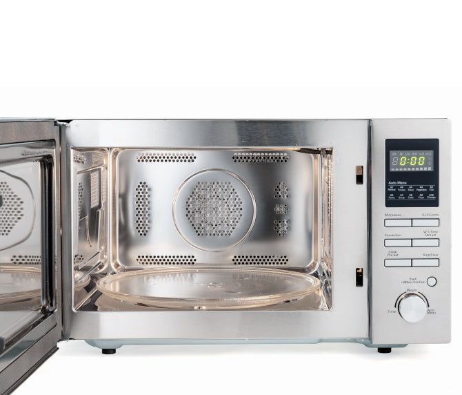Koenig Kombi-Mikrowelle B01105 – 25 l, Grill & Heissluft, 900 W – Silber/Edelstahl