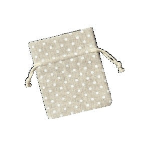 Folia Geschenkbeutel – Punkte und Streifen, Beige – Baumwolle – 6 Stk.