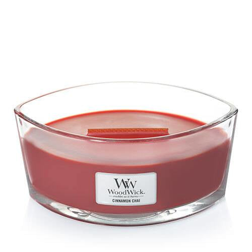 WoodWick Duftkerze Cinnamon Chai, rot, Glas, Ø 19,1 cm, 1 Stück