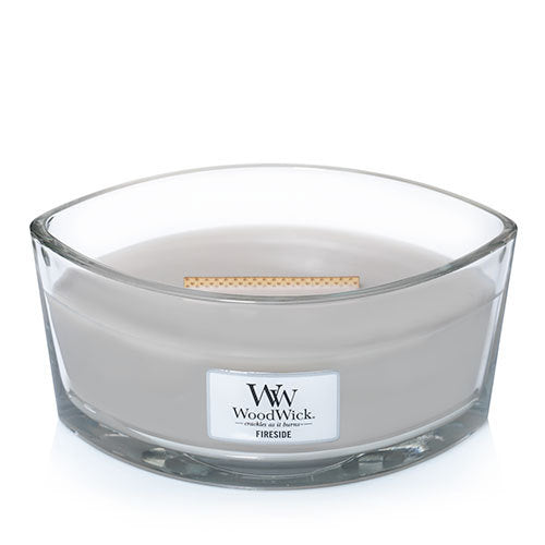 WoodWick Duftkerze Fireside, grau, Glas, Ø 19,1 cm, H 9,2 cm, 1 Stück