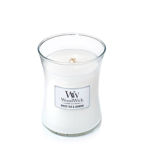 WoodWick Duftkerze – Jasmin – Ø 9,9 × 11,4 cm