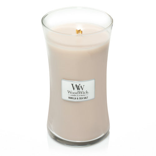 WoodWick Duftkerze – Vanille & Meersalz – Ø 10,2 × 17,8 cm