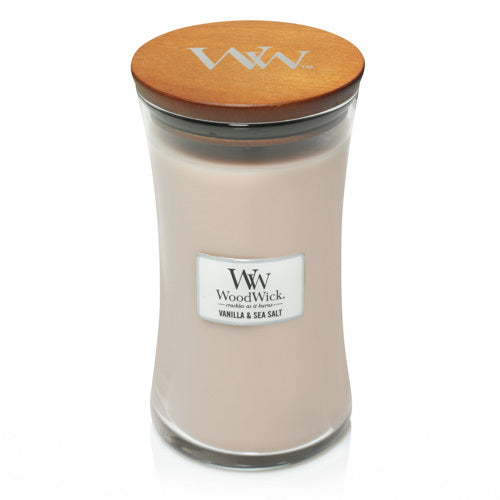 WoodWick Duftkerze – Vanille & Meersalz – Ø 10,2 × 17,8 cm