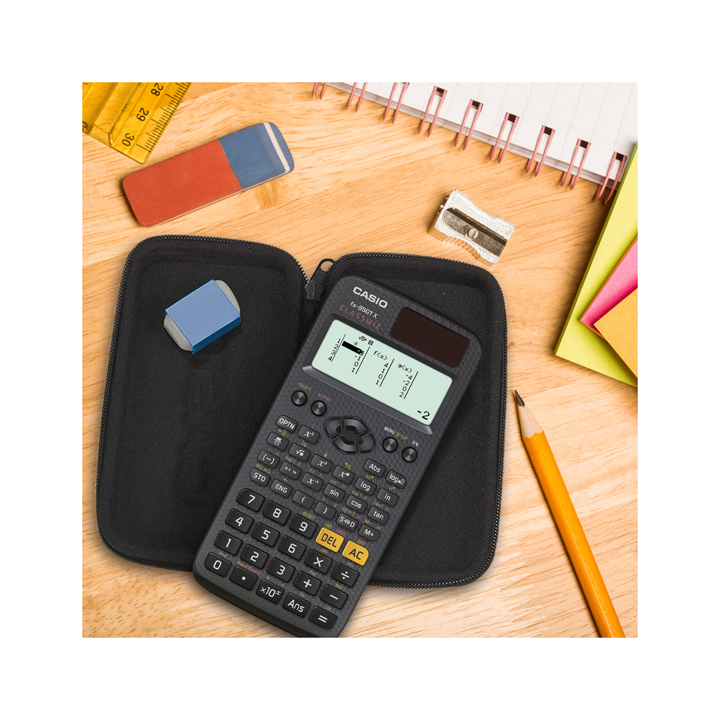 Casio Schutztasche FX-CASE Carbon Design – Schwarz – für Casio Taschenrechner