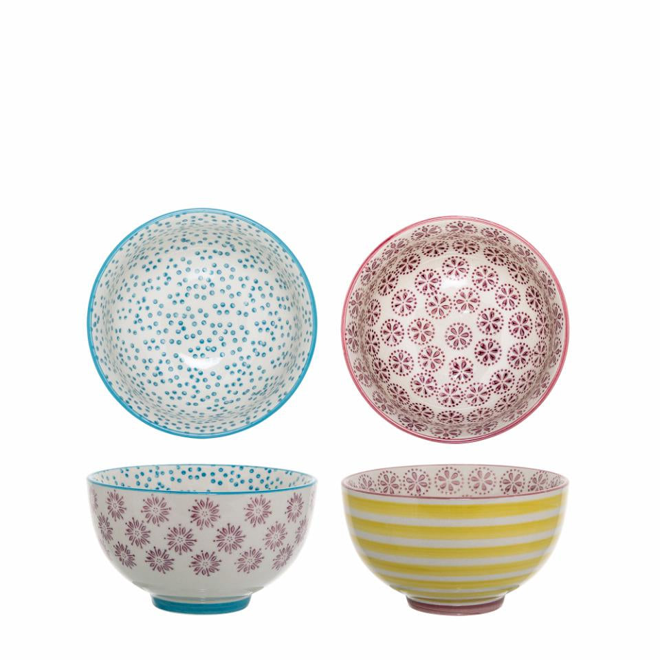 Bloomingville Schalen Patrizia – 2er Set, 320 ml, Ø 11,5 cm, Steingut, spülmaschinenfest, mikrowellengeeignet