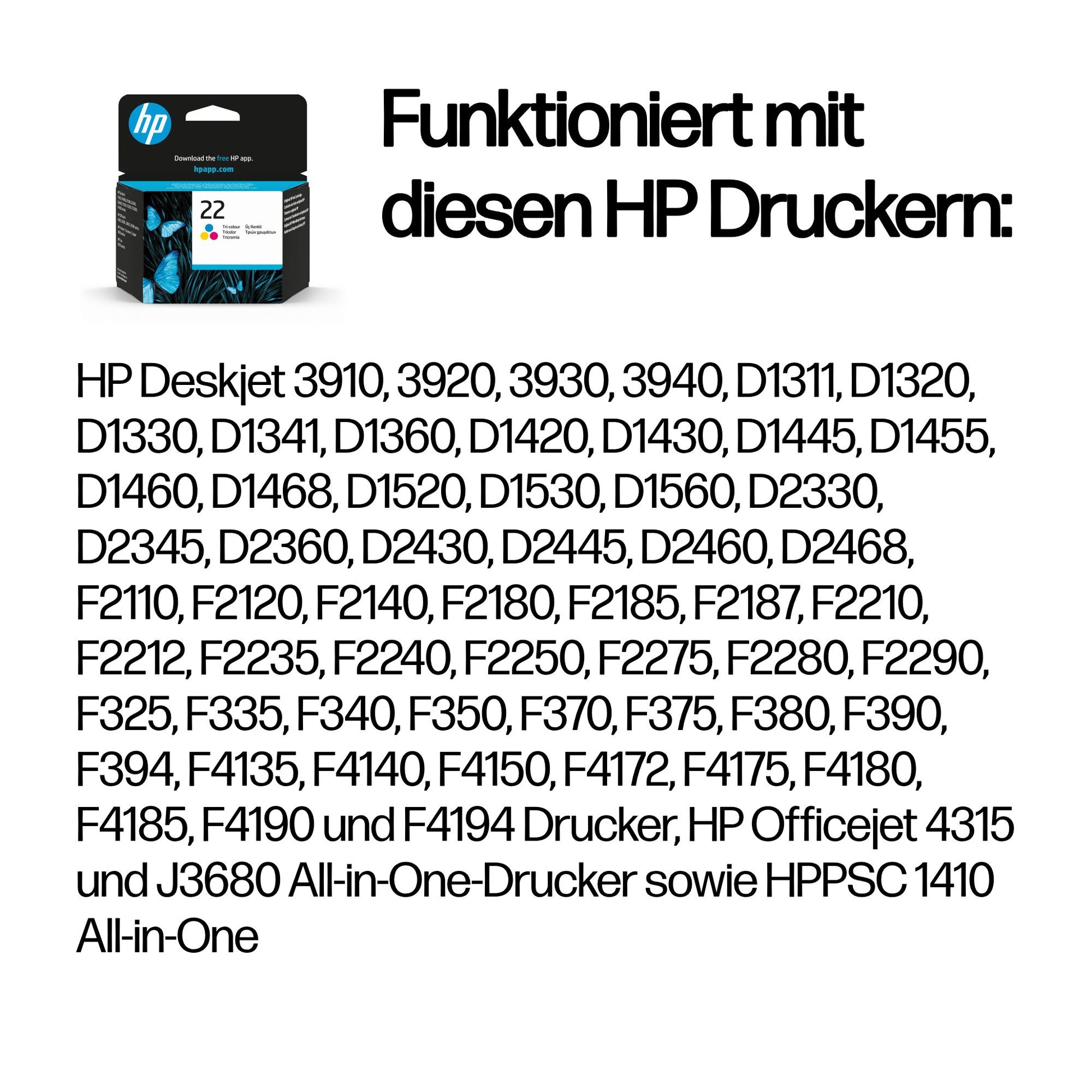 HP 22 Dreifarbig Tintenpatrone (Original) – 165 Seiten – für HP 22 – C9352AE