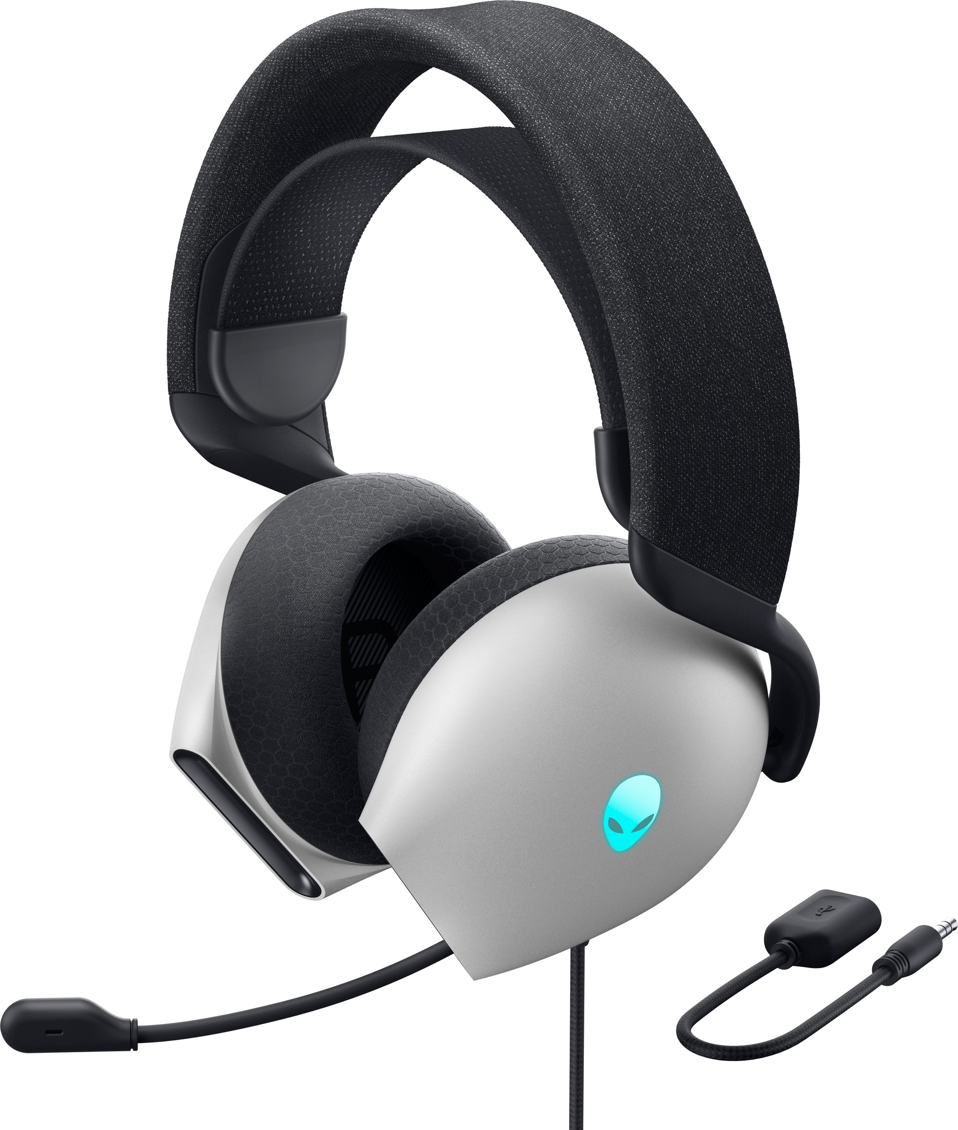 Alienware AW520H Gaming-Headset – Over-Ear, Stereo, Verkabelt (USB-A, 3,5 mm Klinke), Weiss