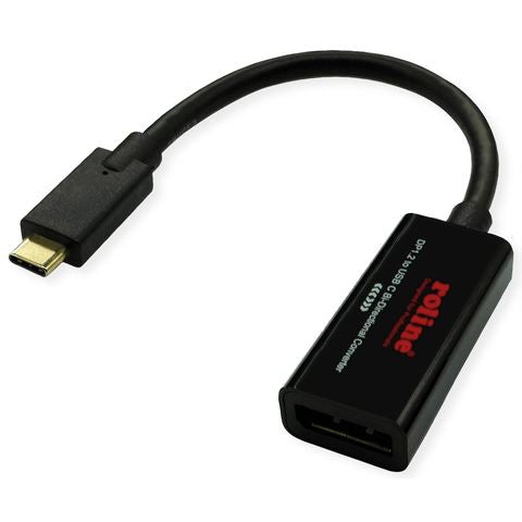 ROLINE USB-C auf DisplayPort Kabel DP 1.2 4K 60 Hz – 0,2 m – für MacBook, Notebook, PC