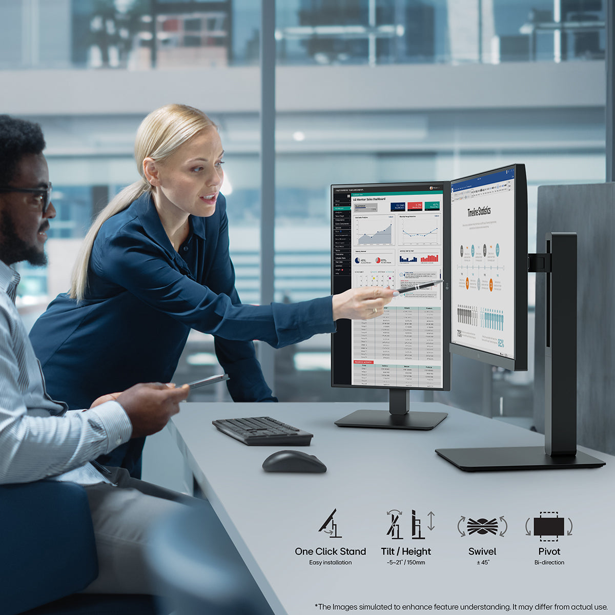 LG Monitor, 23,8", 1920 × 1080 (Full HD), LCD, Schwarz