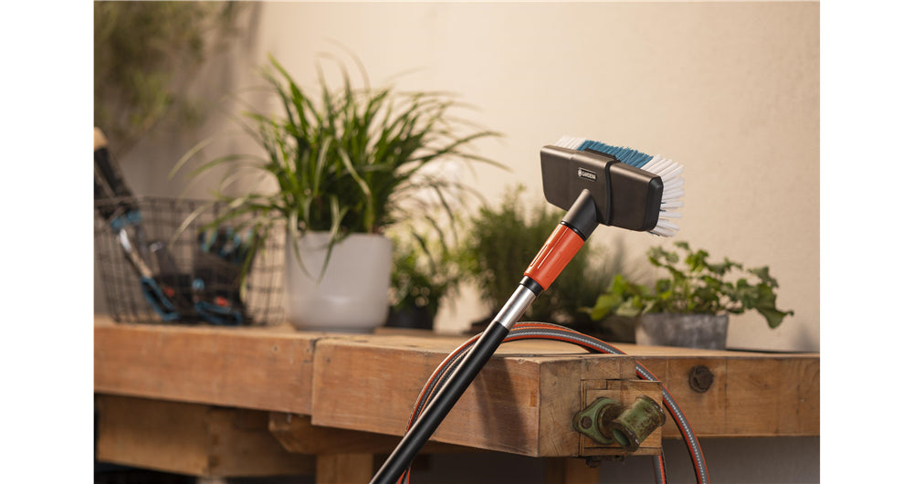 Gardena Reinigungsset Cleansystem – Teleskopgriff 163,0 cm, Kunststoff, grün/grau/orange