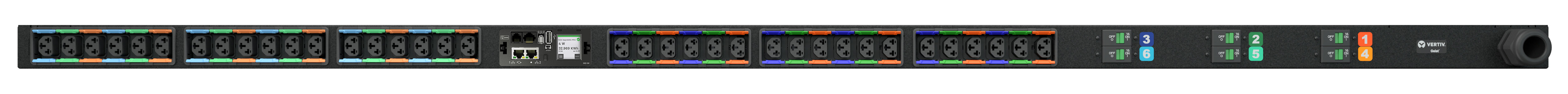 Vertiv VP4G30AF – Rack-PDU Überwacht, 3-phasig, 36× IEC (C13/C19), 32 A, IEC 60309 Stecker, 22,0 kW