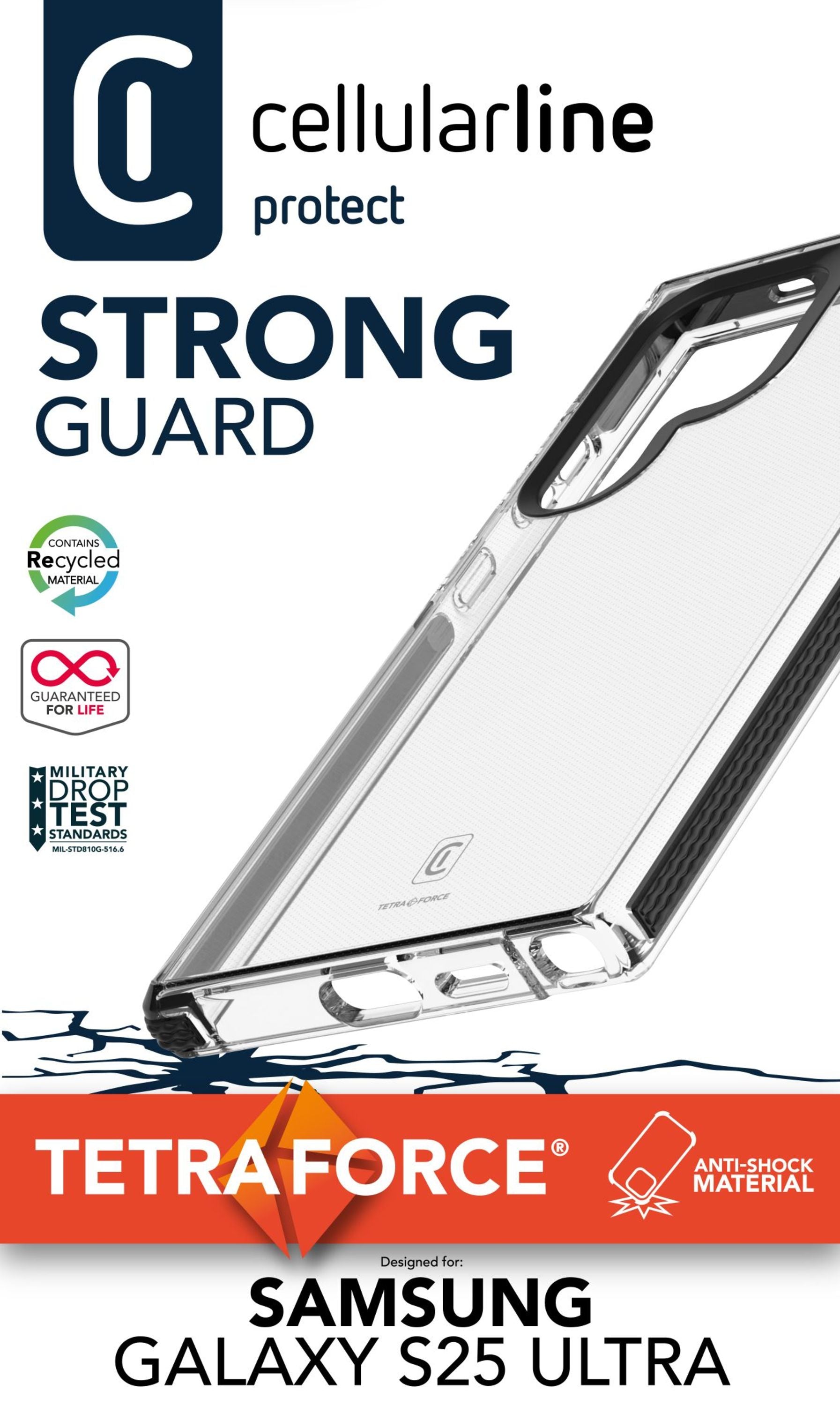 Cellularline Backcover Tetra – für Samsung Galaxy S25 – transparent