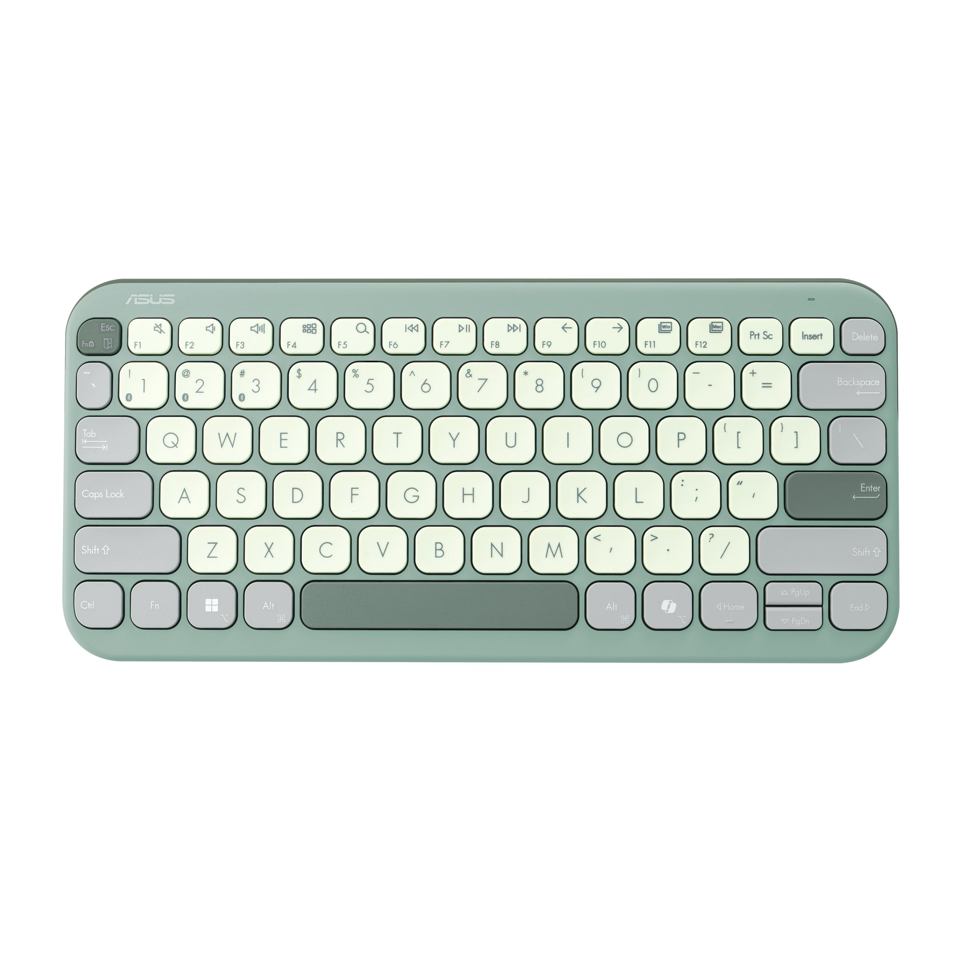 ASUS KW100 – Kompakte Tastatur 75% – Schere – Bluetooth 5,0 – QWERTZ (DE) – ohne Ziffernblock – Grün/Hellgrün