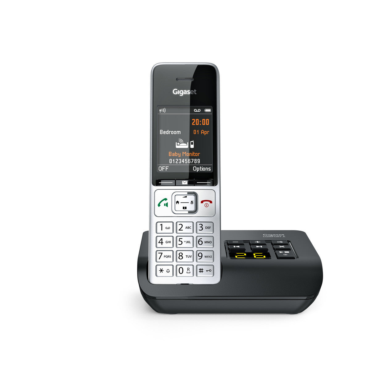 Gigaset Comfort 500A – DECT-Telefon mit Basis, 2,2", mit Anrufbeantworter, Freisprechen, silber